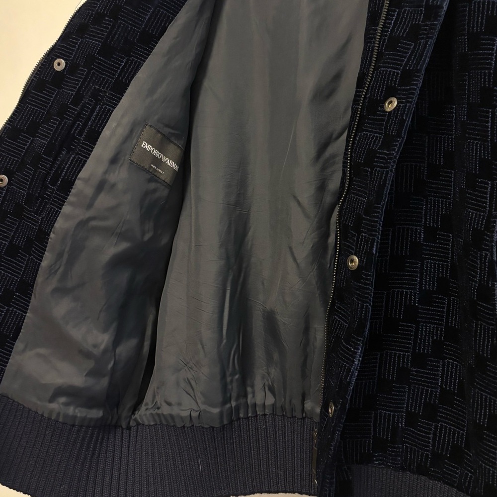 Emporio Armani Dark Velvet Bomber Jacket - Picture 2 of 6